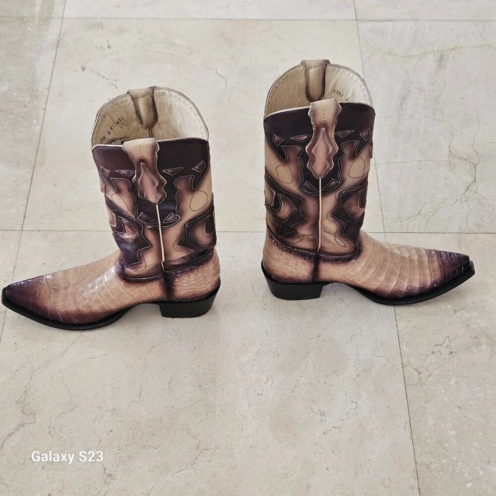 Los Altos ORYX Caiman CROCODILE Belly Snip Toe Western Cowboy Boot 11 D WIDTH